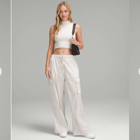 **SOLD** Like New Lululemon Ribbed Softstreme Mockneck Cropped Tank Top. Size S - Picture 6 of 6